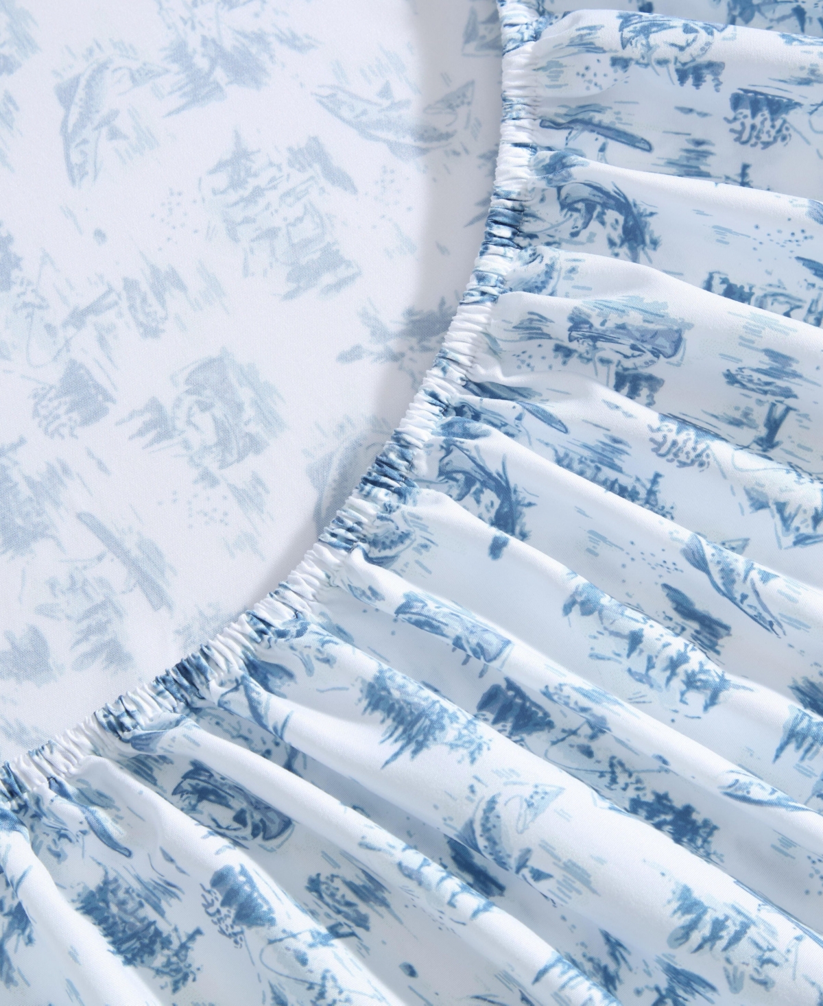 Eddie Bauer Fish Town Toile Temperature Regulating Microfiber -Pc. Sheet Set