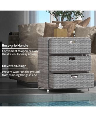 Patio Wicker Pool Cabinet, Rat Storage Cabinet Organizer