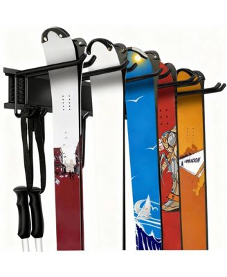 Heavy-Duty Ski Rack for 10 Pairs, Multi-Use, Easy Install