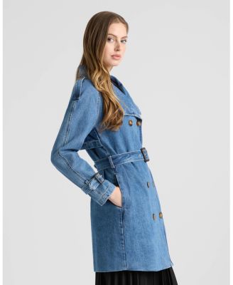 Women's Denim Trench Coat