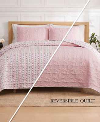 Floral Hazel Cherry Blossom 3-Pc. Quilt Set, King