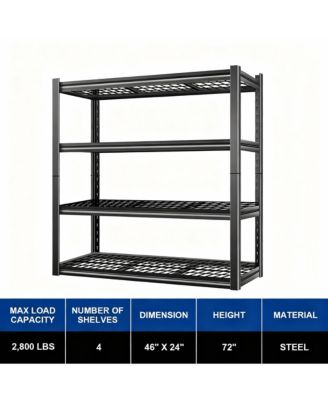 4-Tier Adjustable Steel Shelving