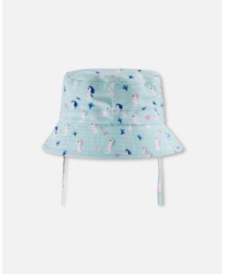 Baby Girls Beach Hat Seahorse Print