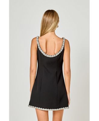 Women's Rhinestone Tape Mini Dress