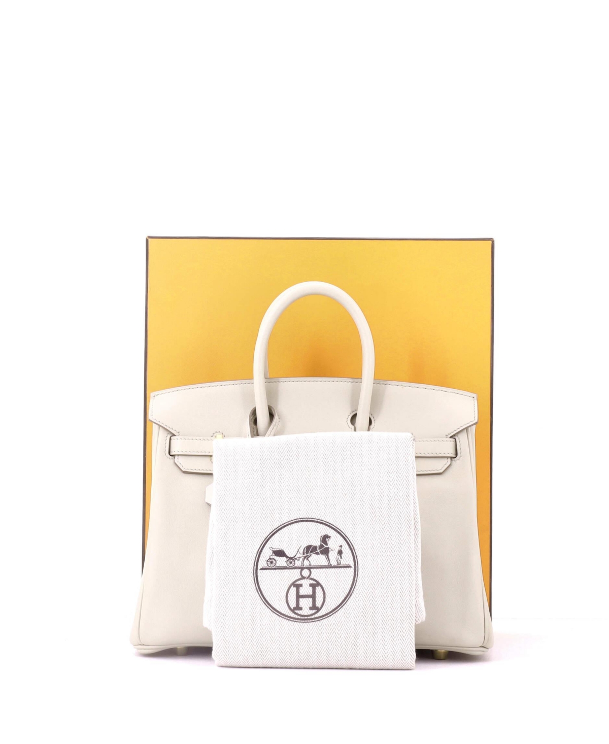 Pre-Owned HERMES Birkin 25 Handbag Light Swift with Gold Hardware