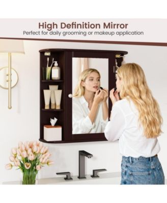 Volenca Wall-Mounted Bathroom Mirror Cabinet with Storage Shelves