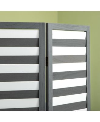 5.6' 4 Panel Room Divider Folding Privacy Screen Panel, /