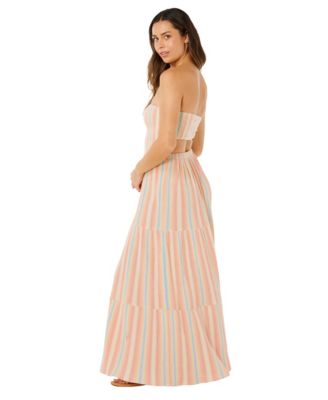 Women's Premium Surf Stripe Straight Neck Maxi Dress