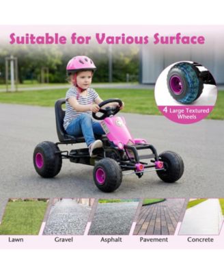 Kids Pedal Go Kart with Steering Wheel and Gear Shifter and Handbrake