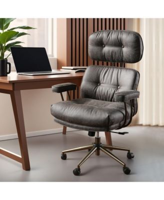 Ergonomic Swivel Office Chair, Extra Wide Comfy Desk Chair with Lumbar Support, Height Adjustable Modern Executive Computer Chair