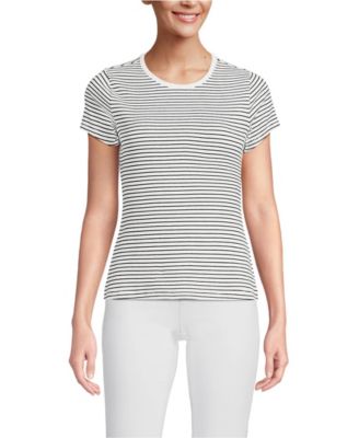 Women's Short Sleeve Crew Neck Micro Rib Mini Tee