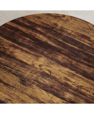 Round Coffee Table 30" Center Table, 2-Tier Coffee Table Industrial Tables with Adjustable Feet, Living Room Tables with Storage Shelf