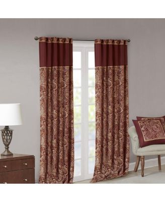 2-Pack Faux Silk Jacquard Window Curtains.