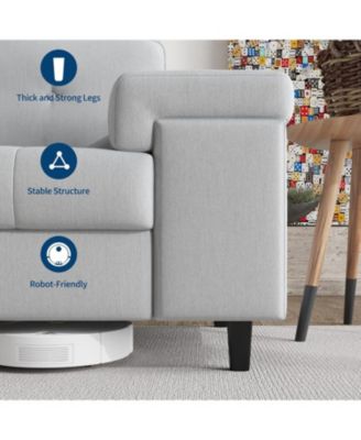 3 Seater Couch for Living Room, 85" Modern Chenille Cloud Sofa with Adjustable Armrest & Removable Backrest, Comfy Deep Seat Couches