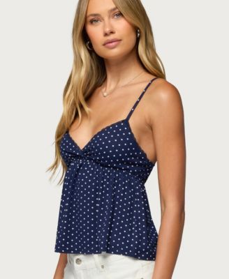 Women's Belen Polka Dot Lacey Babydoll Top