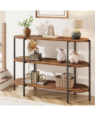 Console Table, 3 Tier Industrial Metal Sofa Table, Behind Couch Table, Farmhouse Hallway Table for Entry