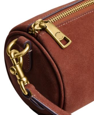 Barrel Small Suede Shoulder Bag