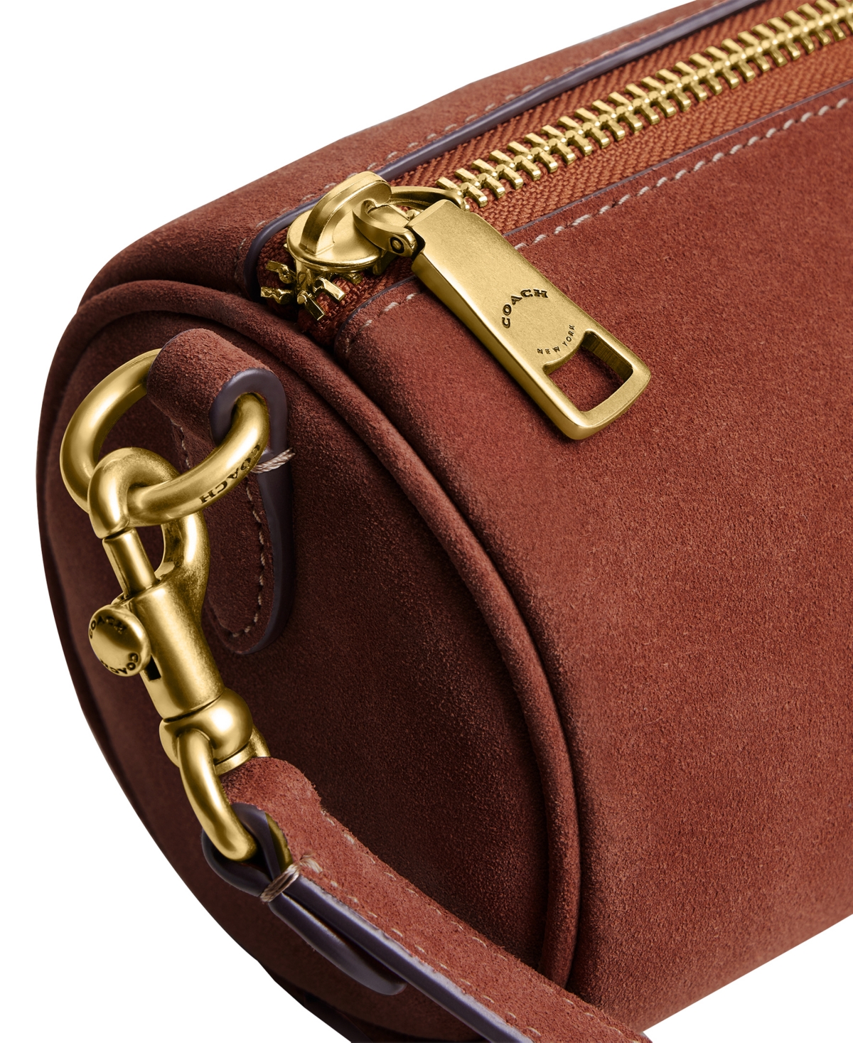 Coach Suede Small Barrel Bag