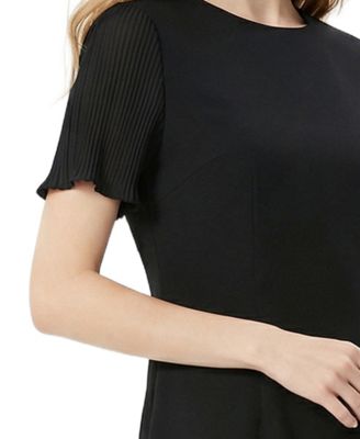 Petite Pleated Short-Sleeve Dress