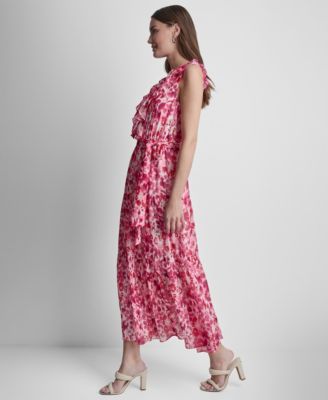 Women's Sleeveless Ruffle V-Neck Dress