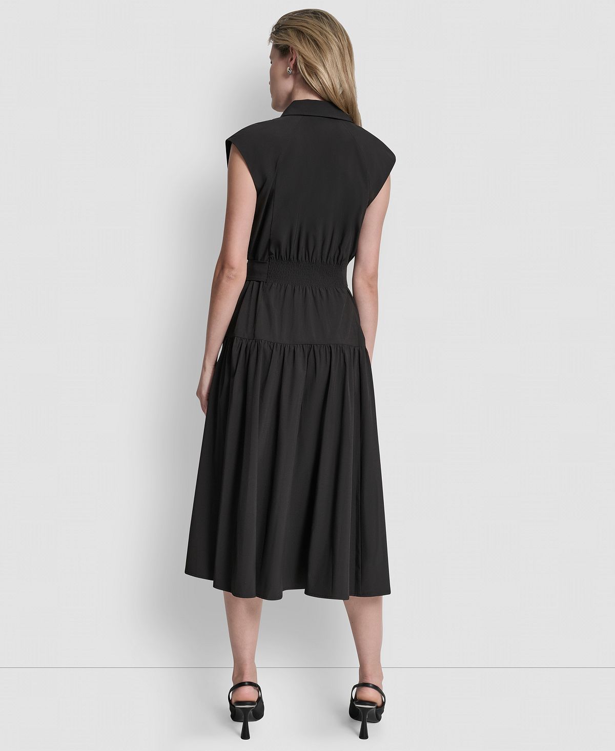 DKNY Women's Cap-Sleeve Drop Waist Shirt Dress view 6 — MAYCSS fashion products