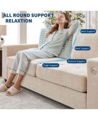 90" Oversized Cloud Couch, 114 Pounds Mid Century Chenille Sofa, No Assembly Required & Deep Seat