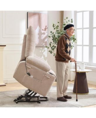 Power Lift Recliner Chair for Elderly - Electric Massage and Heat Recliner with 45° Assist Stand