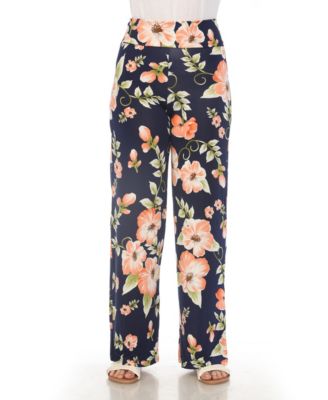 Women's High-Waist Floral Wide-Leg Pants