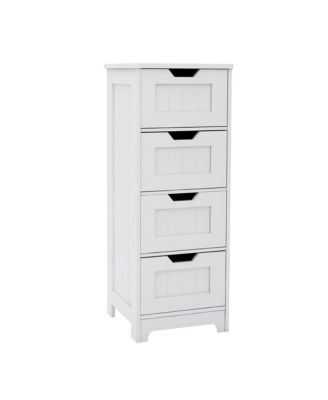 Bathroom Floor Cabinet, Freestanding Storage Organizer with 4 Drawers for Living Room, Laundry and Entryway