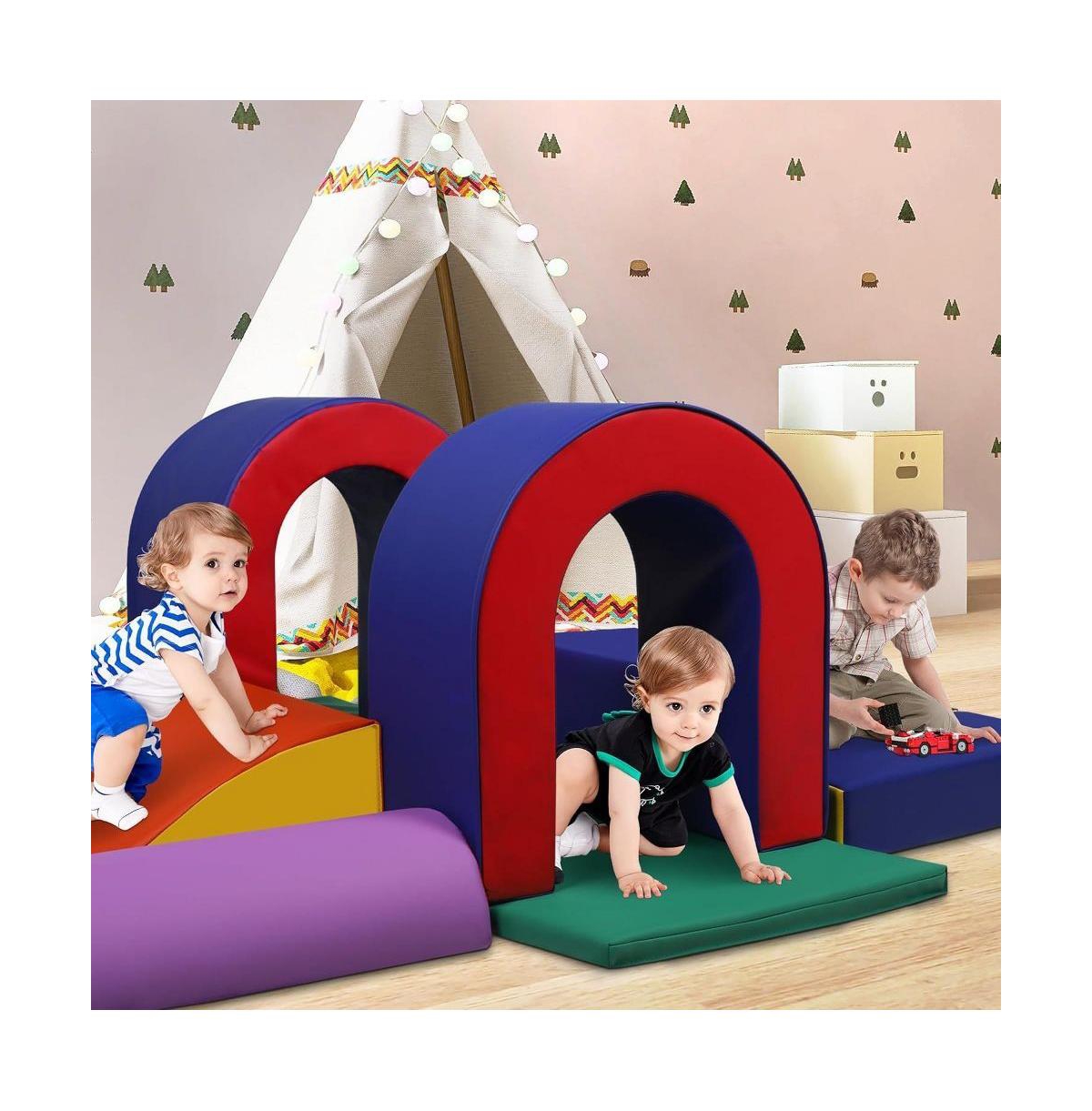 Kinder King 10-Piece Climb and Crawl Activity Play Set, Soft Foam Block for Climbing, Crawling and Sliding