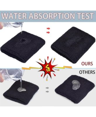 10 Pairs Wrist Sweatbands for Men and Women Cotton Terry Cloth Absorbing Wrist Bands for Tennis Basketball Running and Gym Training.