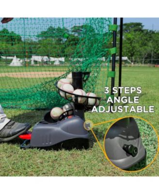 Mechanical Baseball Soft Toss Machine with Adjustable Angles & Step On Paddle Launch, Compatible with Regulation Baseballs