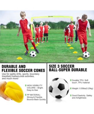 Agility Ladder Speed Training Equipment Set, Kids Soccer Goals for Backyard Set of 2, 6x4 ft, Soccer Goal Training Equipment for Kids Youth