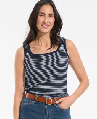 Women's Micro Rib Square Neck Tank Top