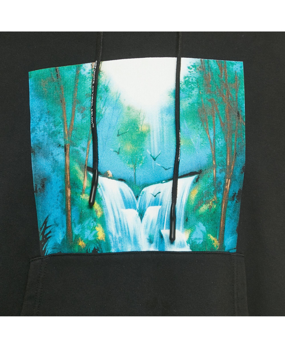 Pre-Owned Off-White Men's Waterfall Print Cotton Hooded Sweatshirt