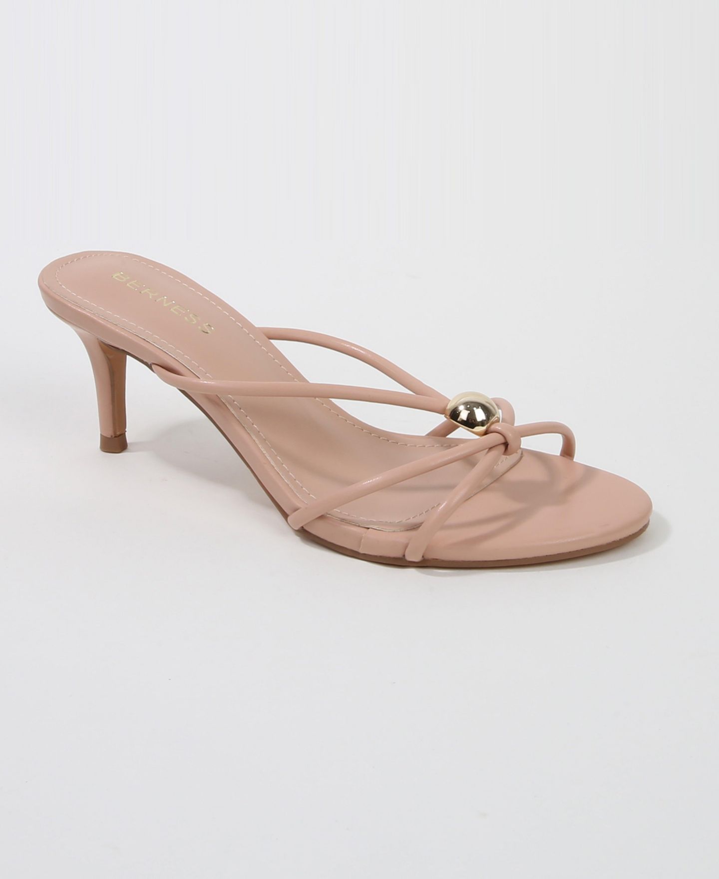 Женские сандалии BERNESS Fifi Strappy Kitten Heel, цвет: Бежевый — фото 1