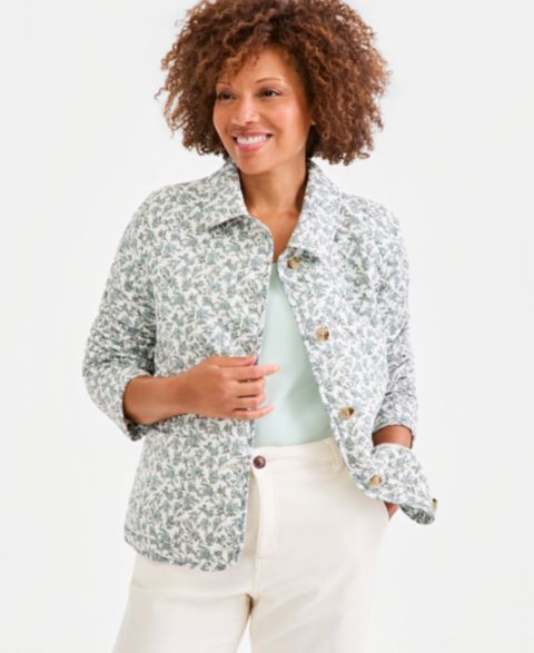 Женские куртки Style & Co Quilted Cotton Button-Front Jacket