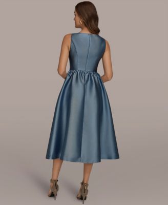 Women's Sleeveless V-Neck A-Line Midi Dress