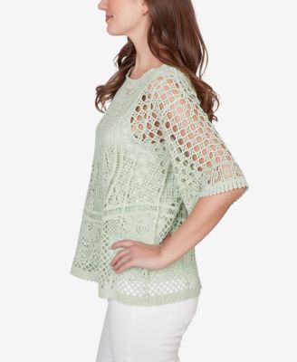 Petite Chemical Lace Pullover Sweater