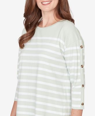 Petite Yarn Dyed Stripe Knit Top