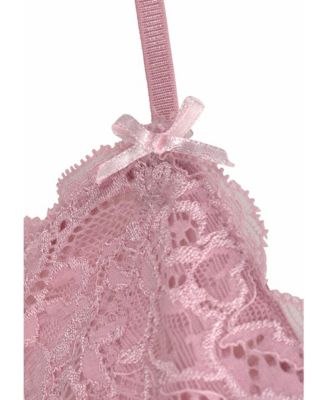 Women's Lace V-Neck Short Nightgown With Bow Details And Lace Trim At Hem