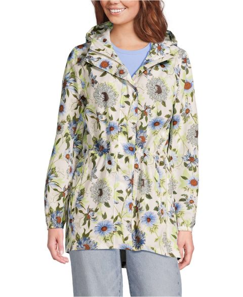 Женские куртки Lands' End Women's Print Waterproof Hooded Packable Raincoat