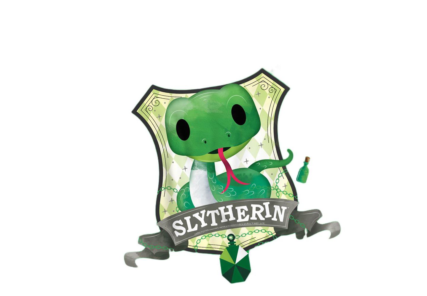 Мужская футболка Harry Potter Cute Slytherin Crest, цвет: Зелёный — фото 2