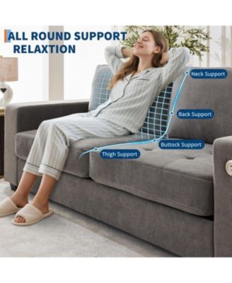 90" Oversized Cloud Couch, 114 Pounds Mid Century Chenille Sofa, No Assembly Required & Deep Seat