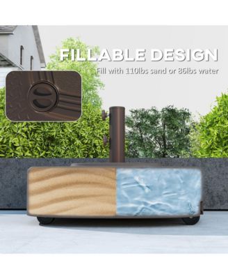 Patio Umbrella Base with Wheels,  for 1.5"/1.9" Umbrella Poles