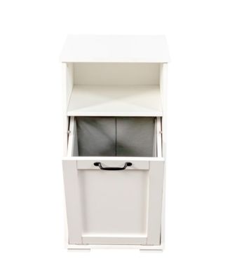 Pull-Out Bathroom Storage Unit with 1 Removable Liner Bag for Easy Sorting & Storage Laundry Hamper Cabinet