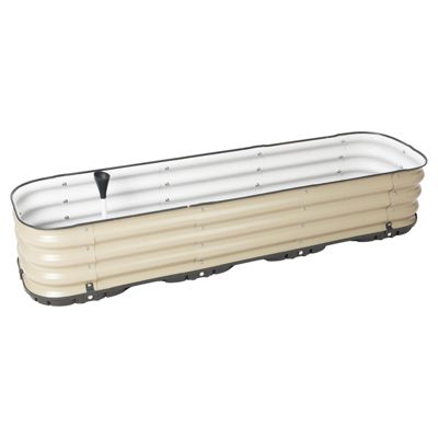 Galvanized Raised Garden Bed 63'' Self-Watering Planter Box with Drainage Plug and Water Reservoir for Indoor & Outdoor Gardening
