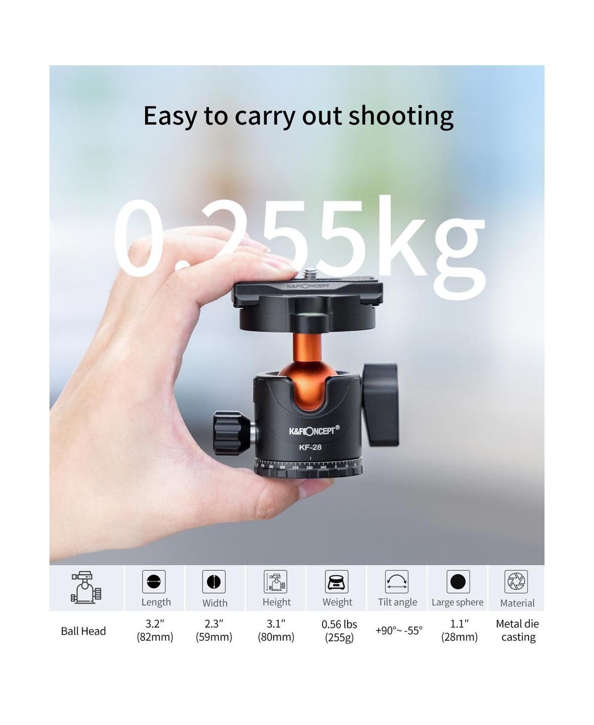 K&F Concept SA254M2 4-Section Aluminum Tripod