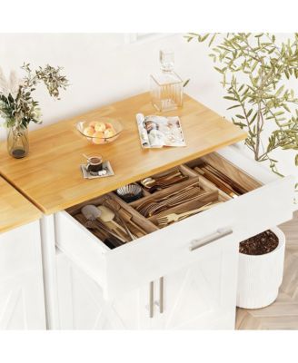 Farmhouse Coffee Bar Cabinet - 1 Drawer, 2 Doors, Adjustable Shelves