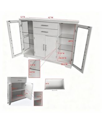 Kitchen Cabinet with Glass Doors and Drawers
